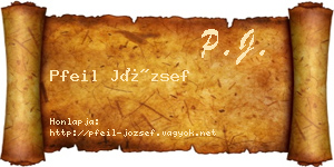 Pfeil József névjegykártya